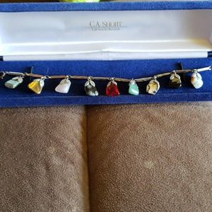 Gorgeous vintage polished stone bracelet